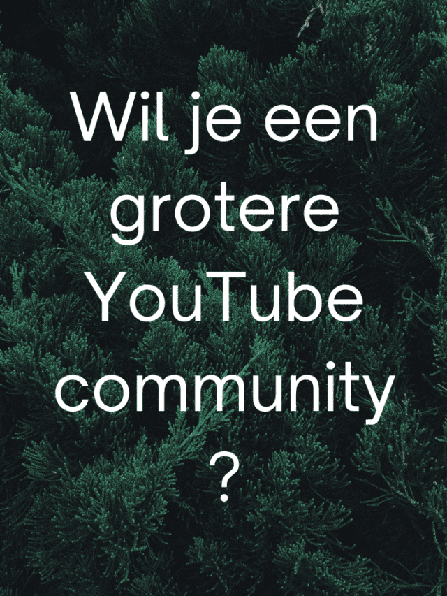 Wil je een grotere youtube community?